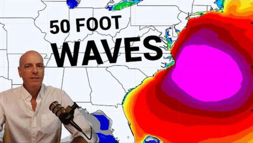 Hurricane Erin 50 Foot Waves and Coastal Destruction